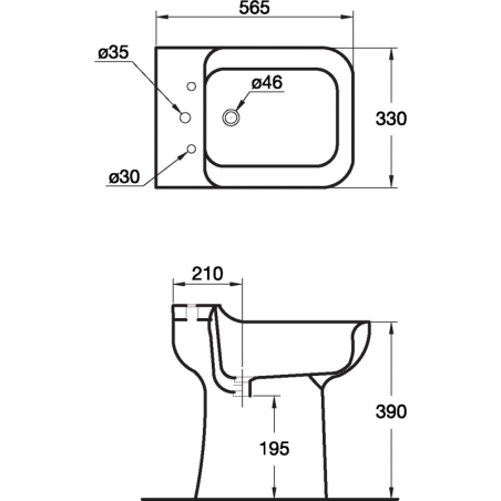 Bidet Conca 3 fori Ideal Standard T5180 Con Difetto