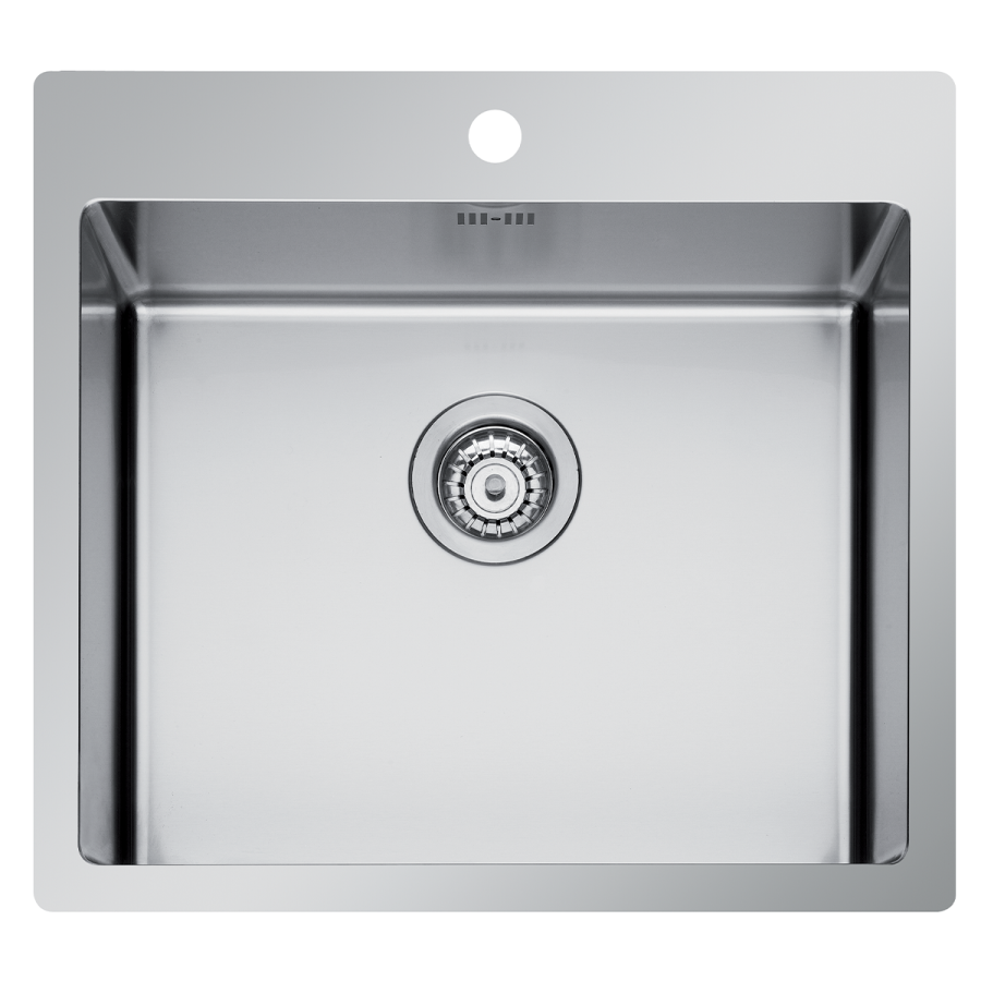 Lavello Cucina Monovasca 55 x 51 cm Inox AISI 304 con Doppia Installazione