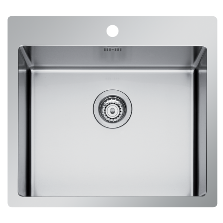 Lavello Cucina Monovasca 55 x 51 cm Inox AISI 304 con Doppia Installazione