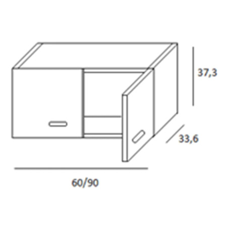Pensile cucina 90 cm con cappa 2 ante