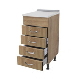Mobile Cucina Componibile 40 Cm 4 Cassetti Rovere Top Sabbia