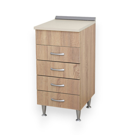 Mobile Cucina 40 Cm Rovere 4 Cassetti Top Sabbia
