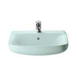 Lavabo lavandino semincasso in ceramica, design moderno, Conca Ideal Standard, per l' arredo bagno, colore turchese