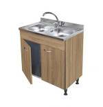 Mobile Cucina Completo Rovere 80 cm con Lavello Inox