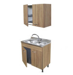 Mobile Cucina Completo Rovere 80 cm con Lavello Inox