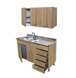 Mobile Cucina Rovere 120 Cm Con Lavello, Colapiatti E Pensile