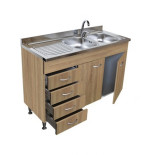Mobile Cucina Rovere Well 120 cm Con Lavello e Pensili