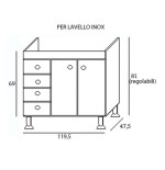 Mobile Cucina Rovere Well 120 cm Con Lavello e Pensili