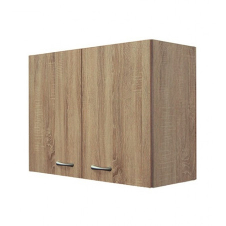 Pensile Cucina Rovere Well 80 cm con 2 Ante H.60 e Ripiano in Legno