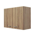 Pensile Cucina Rovere Well 80 cm con 2 Ante H.60 e Ripiano in Legno