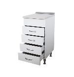 Base cucina 40 cm bianca 4 cassetti top legno