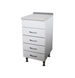 Base Cucina Componibile 40 cm Bianca con 4 Cassetti – Top legno