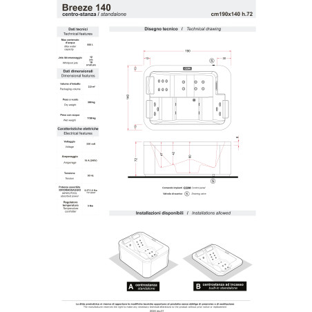 Minipiscina Breeze 190 190x190 idromassaggio Treesse