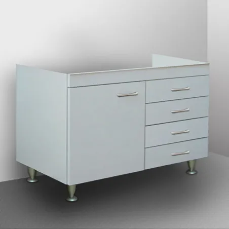 Mobile Cucina Bianco 80 cm con 4 Cassetti e Lavello Inox