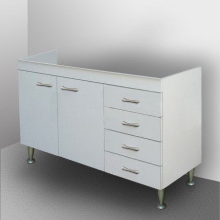 Mobile Cucina Bianco 2 Ante 4 Cassetti Senza Lavello 120 cm