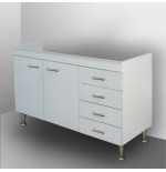 Mobile Cucina Bianco 2 Ante 4 Cassetti Senza Lavello 120 cm