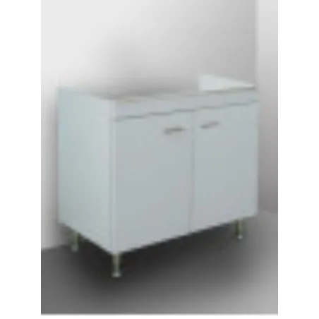 Mobile Cucina Bianco 80 cm con Lavello Inox 2 Vasche