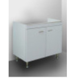 Mobile Cucina Bianco 80 cm con Lavello Inox 2 Vasche