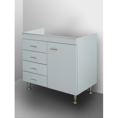 Mobile Cucina Bianco 80 cm Anta + Cassetti a sinistra