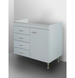 Mobile Cucina Bianco 80 cm Anta + Cassetti a sinistra