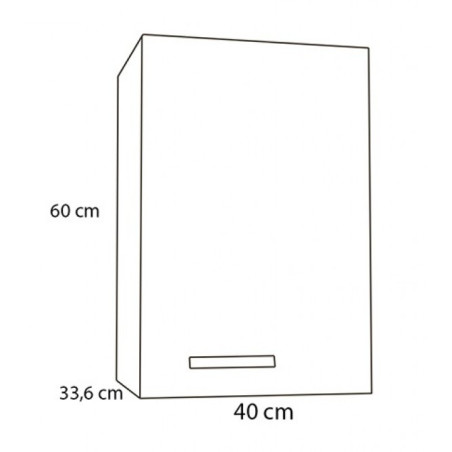 Pensile cucina teak 40 cm 1 anta apertura sinistra H60