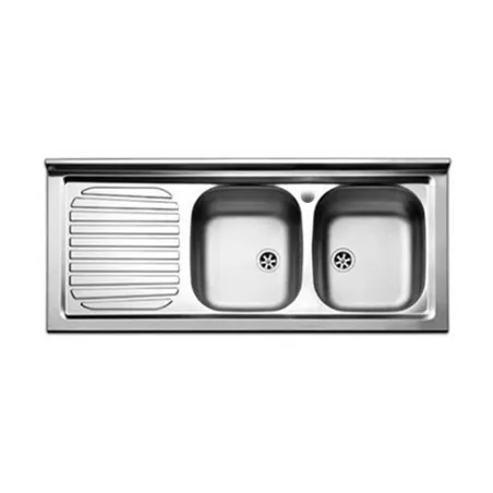 Lavello cucina appoggio acciaio Inox cm 120 vasche a destra