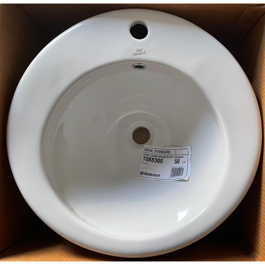 Lavabo Ideal Standard Tonda T0883 – Incasso Ceramica 50,4×51 cm