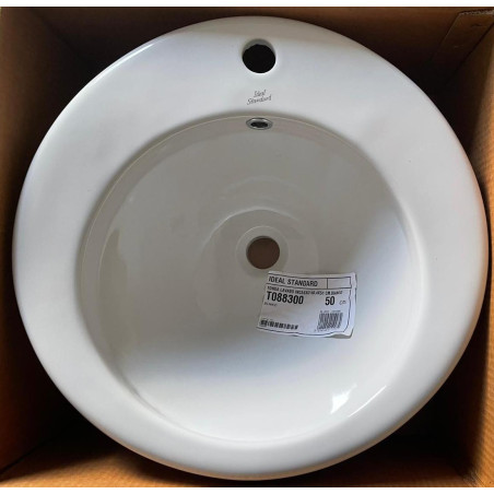 Lavabo Ideal Standard Tonda T0883 – Incasso Ceramica 50,4×51 cm