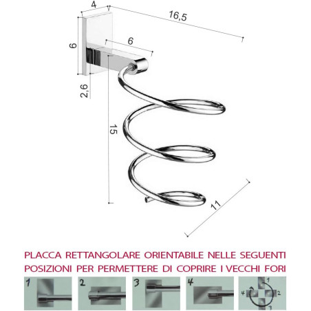 Porta phon Gedy art. 5056 acciaio inox cromall