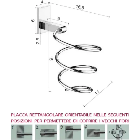 Porta Phon da Parete Gedy 5056 in Acciaio Inox Cromall