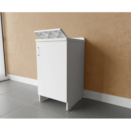 Lavatoio Monoanta Vasca Resina Bianco 45×50×85 cm – 7006AK