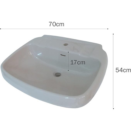 Lavabo Semincasso Square Pozzi Ginori 60x46 Art. 19103 GRIGIO