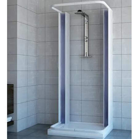 Box doccia 3 lati 70 x 70 x 70 soffietto acrilico riducibile