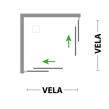 Box doccia angolare scorrevole 70-65 x 100-95 cm con profili PVC