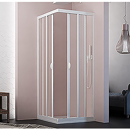 Box doccia angolare scorrevole 70-65 x 100-95 cm con profili PVC