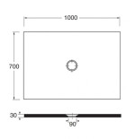 Piatto Doccia 70x100 Ceramica Bianca Uniko Azzurra H3cm Piletta