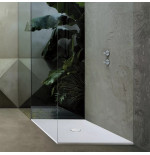 Piatto Doccia 70x120 cm in Ceramica Bianca Uniko Azzurra H3cm Finitura Cotone