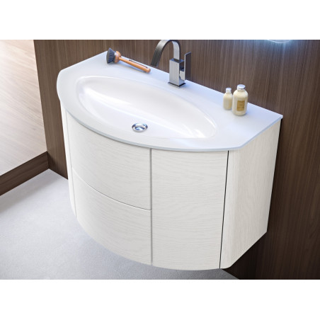 Eden | Mobile Bagno Sospeso 120cm Bianco Frassino Base+Lavabo