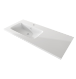 Mobile Bagno Avril 100CM Bianco Lavabo Specchio LED Pensili Sospesi