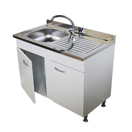 Mobile Sottolavello 100 Cm Con Lavello Inox E Miscelatore