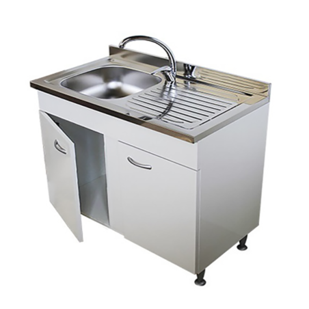 Mobile Sottolavello 100 Cm Con Lavello Inox E Miscelatore