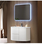Eden | Mobile Bagno Bianco Frassino cm 120 Con Specchio LED