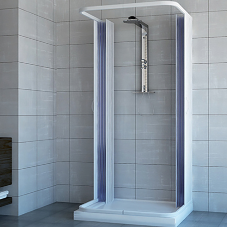 Box Doccia 3 Lati 80 x 100 x 80 Soffietto Acrilico Riducibile