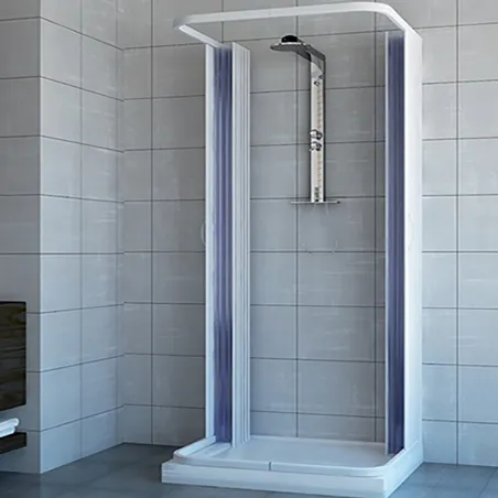 Box Doccia 3 Lati 80x100x80 Soffietto Acrilico Riducibile