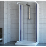 Box Doccia 3 Lati 80 x 100 x 80 Soffietto Acrilico Riducibile