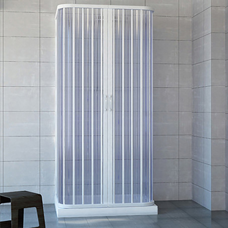 Box Doccia 3 Lati 80 x 100 x 80 Soffietto Acrilico Riducibile