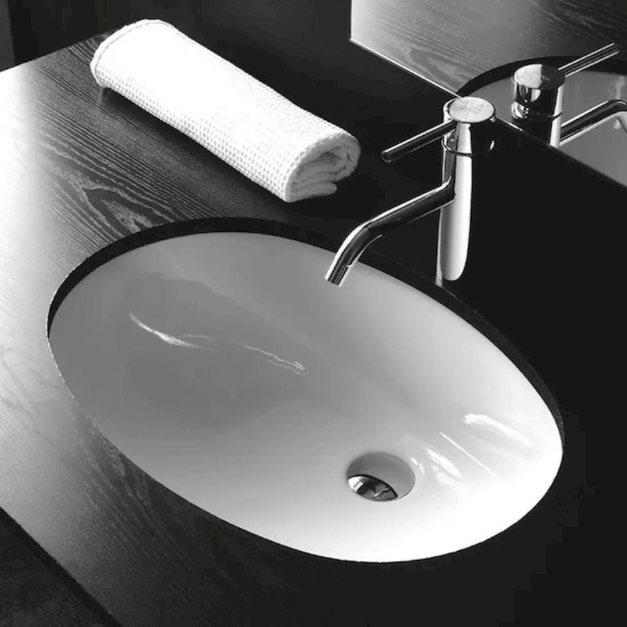Lavabo Sottopiano Ceramica 57x42 Bianco Alpino RAK Italy