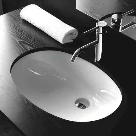 Lavabo Sottopiano in Ceramica Bianco Alpino 57x42 cm RAK