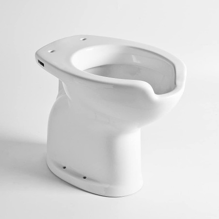Vaso WC per Disabili e Anziani Scarico a Terra con Apertura Frontale H48,5 cm