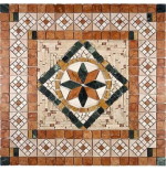 Rosone Mosaico marmo cm 66 x 66 x 0,8 su rete per pavimenti
